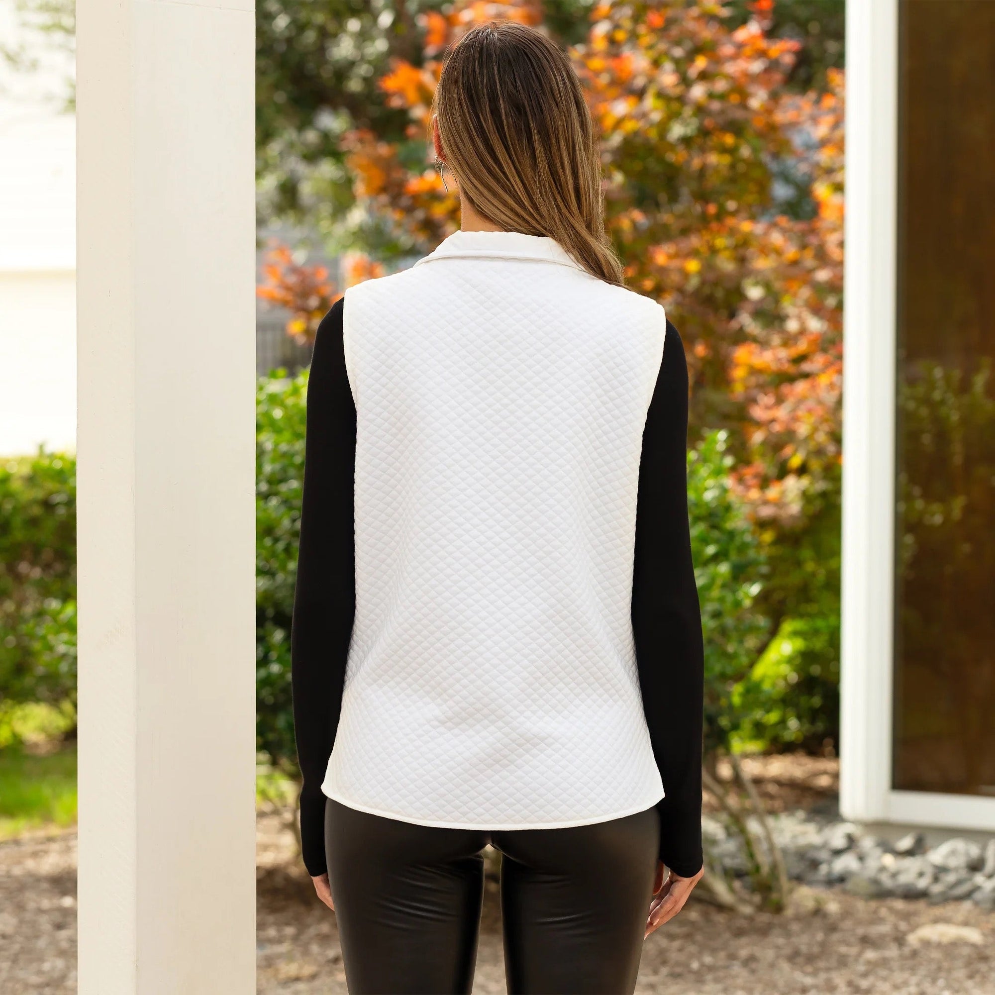 Quilted Zip-Up Vest with Pockets