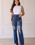 CHLOE MIDRISE STRAIGHT LEG JEANS, MID-WASH