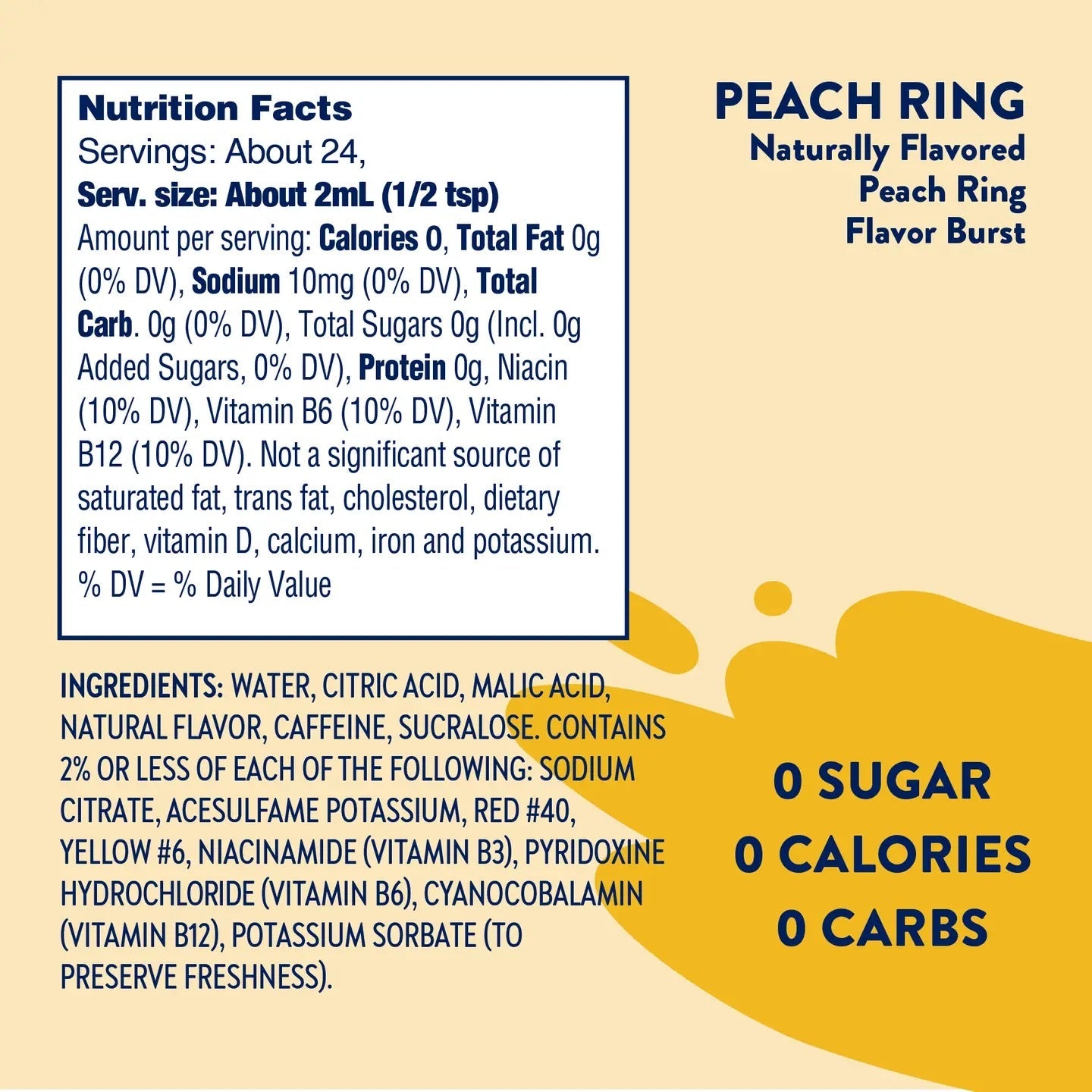 SUGAR FREE Flavor Burst -Peach Ring + Energy