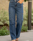 JUDY BLUE HIGH RISE CARGO WIDE LEG 88725