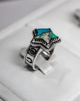 KINGMAN TURQUOISE Starry Stamped Sterling Ring
