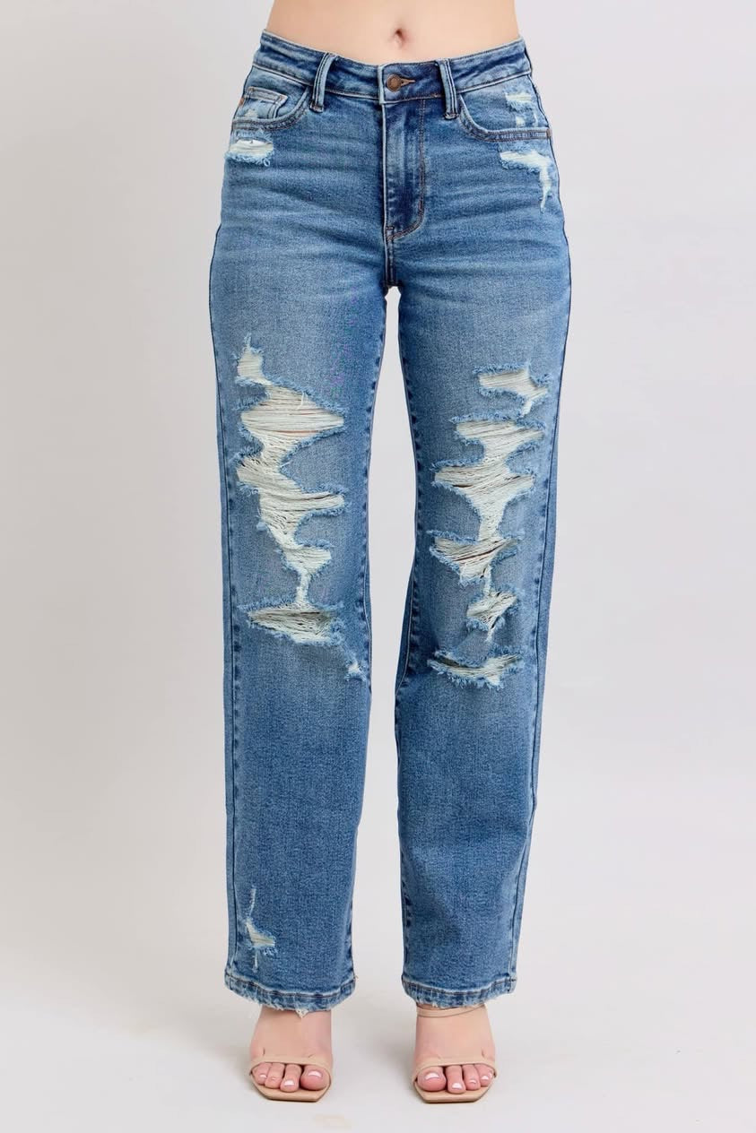 Judy Blue straight leg distressed 88447