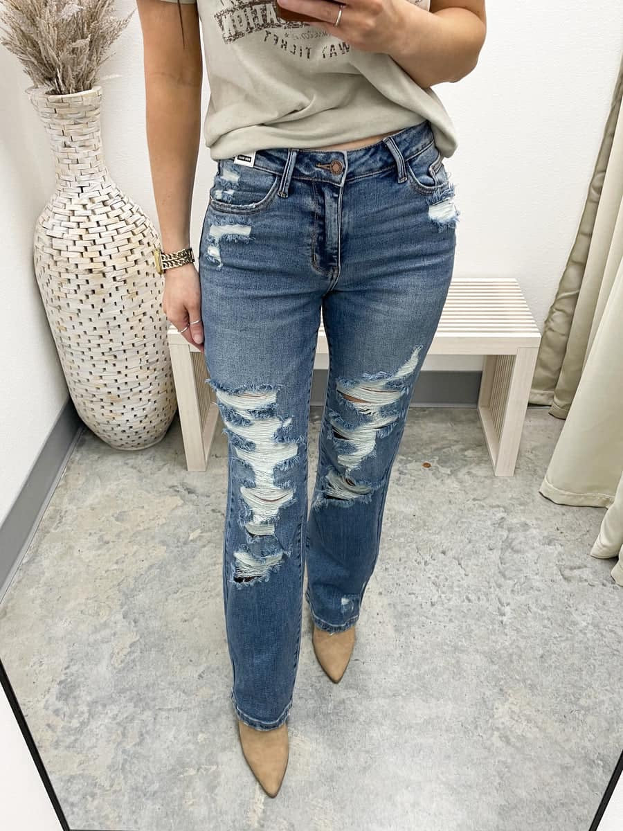 Judy Blue straight leg distressed 88447