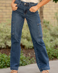 JUDY BLUE HIGH RISE CARGO WIDE LEG 88725