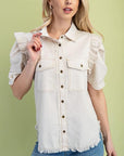 GIGIO DENIM RUFFLE SLEEVE