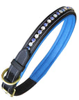 ExionPro White & Blue Bling Dog Collar