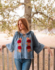 Denim and Rose Top