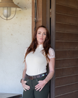 Charlie Short Sleeve Lace Riding Shirt - Ecru