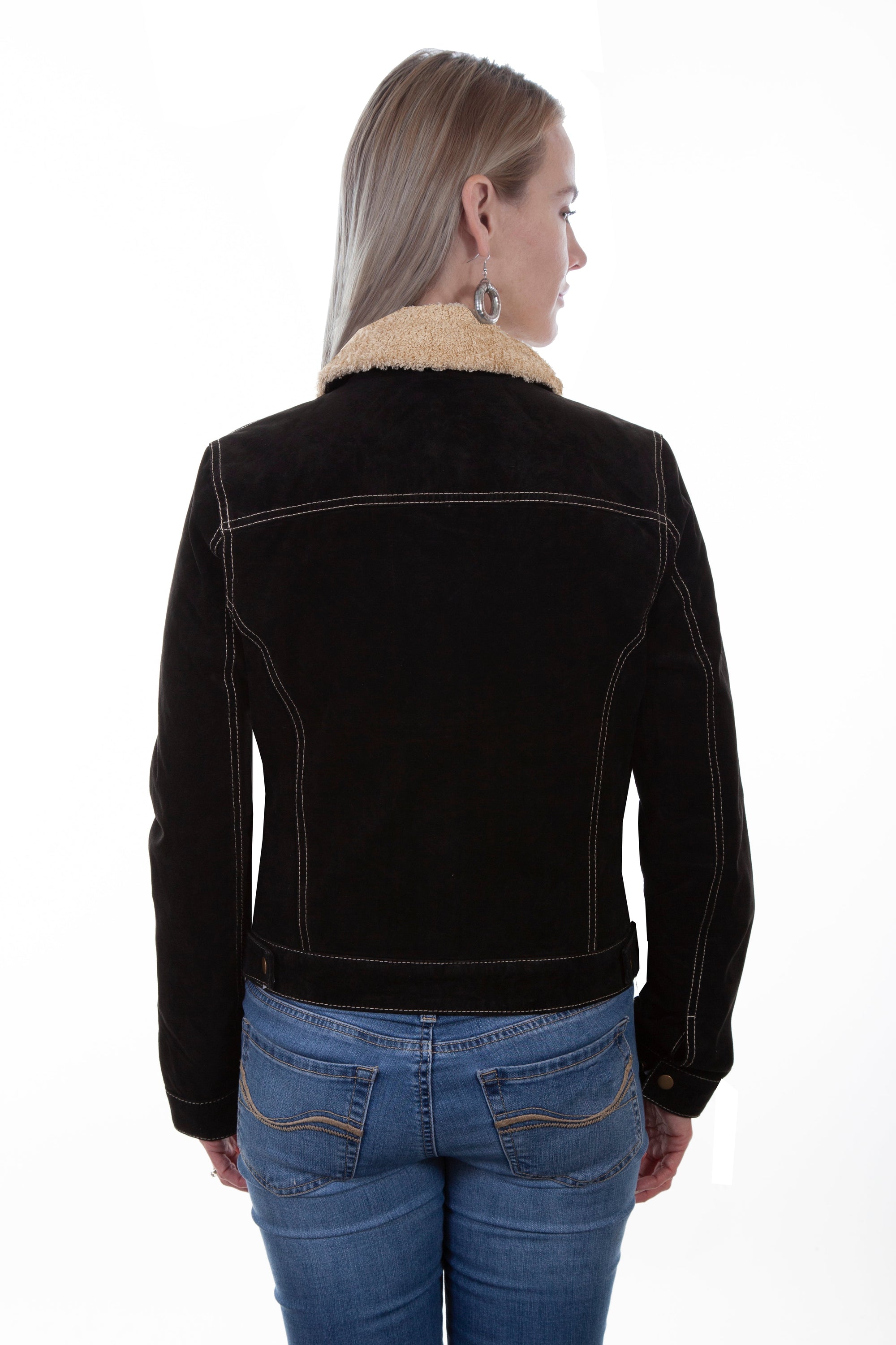 Faux Shearling Jean Jacket - L1019