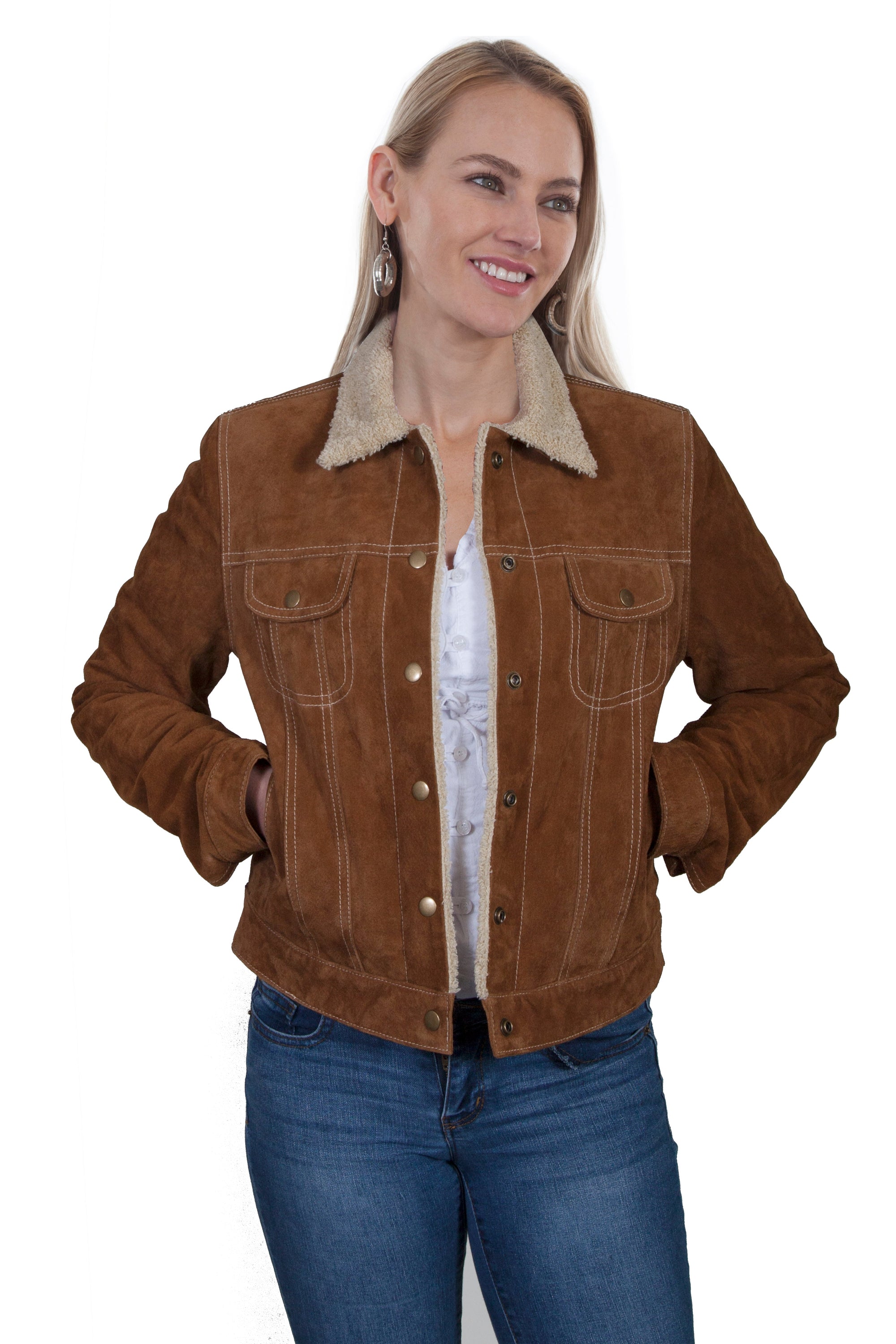 Faux Shearling Jean Jacket - L1019