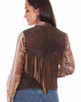 Women's Suede Fringe Vest With Western Silhouette