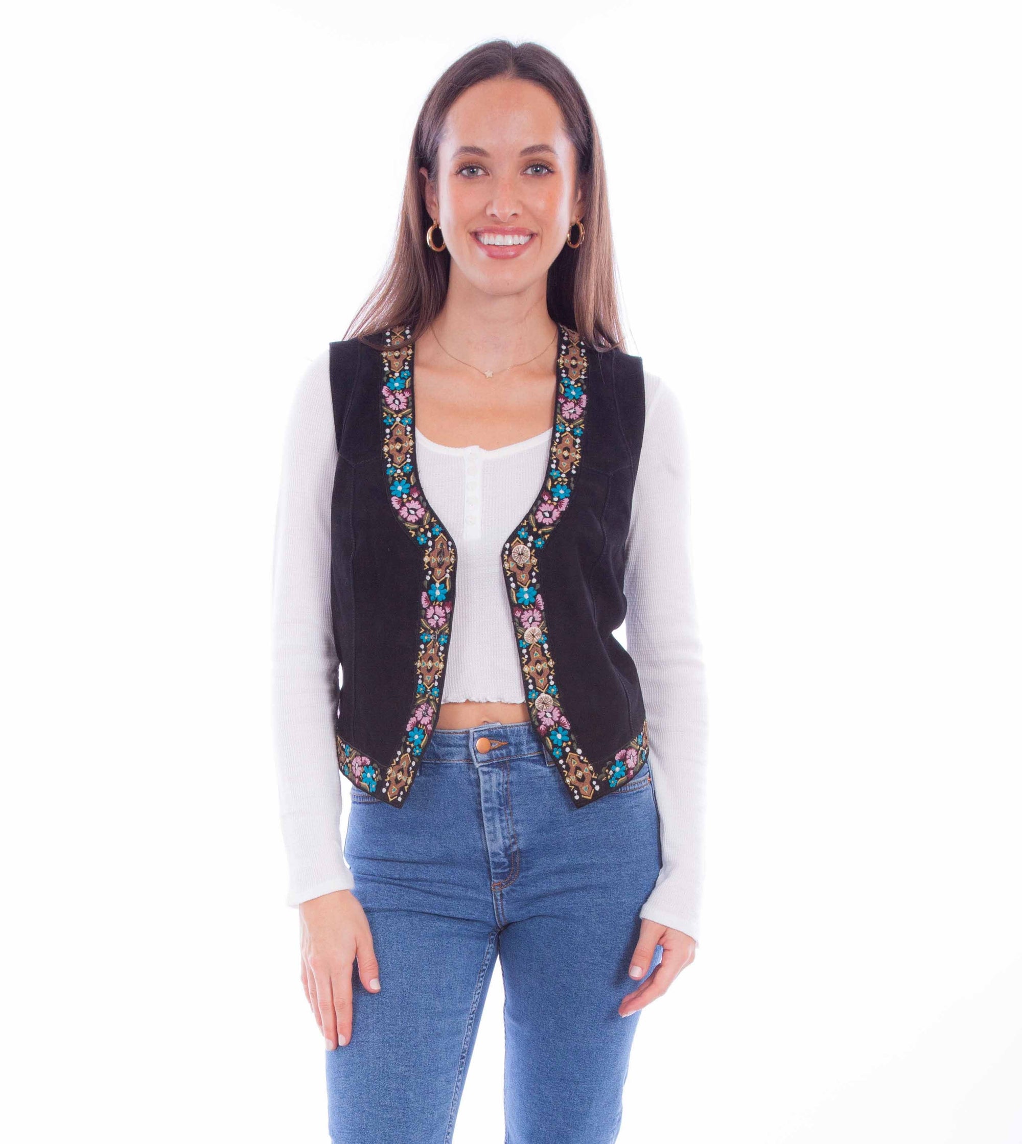 Emb Ladies Vest - L1107
