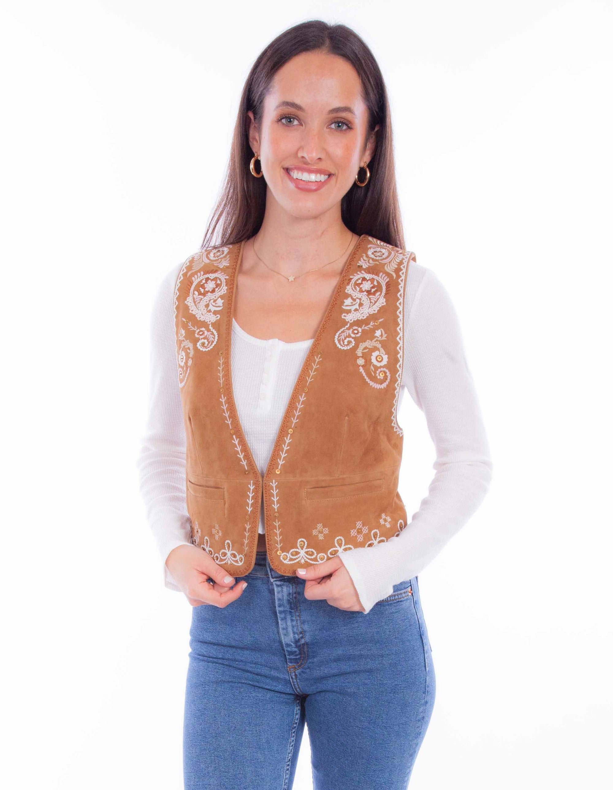 Emb Ladies Vest - L1113