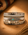 White Boho Multi Strand Wrap Bracelet