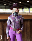LAVENDER SPARKLE PERFORMANCE RODEO SHIRT