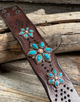 Turquoise Flower Leather Bracelet LB102