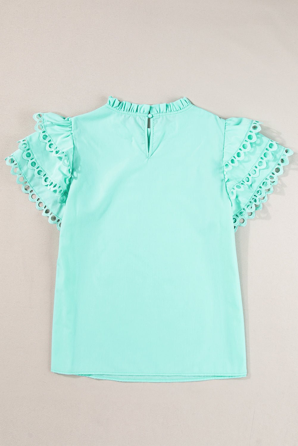 Jessie Layered Ric Rac Cap Sleeve Filled Neck Blouse
