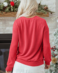 Ximena Letter Graphic Loose Long Sleeve Top