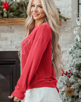 Ximena Letter Graphic Loose Long Sleeve Top