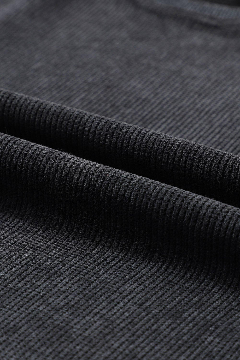 Faith Solid Ribbed Knit Round Neck Pullover Sweatshirt