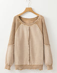 Jolie Waffle Exposed Seam Raglan Sweatshirt