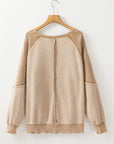 Jolie Waffle Exposed Seam Raglan Sweatshirt