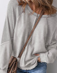 Jolie Waffle Exposed Seam Raglan Sweatshirt