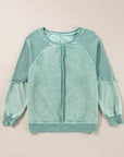 Jolie Waffle Exposed Seam Raglan Sweatshirt