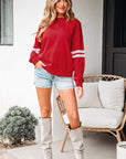 Lennon Varsity Striped Oversized Sweatshirt