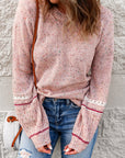 Noelle Detail Patterned Sleeve Sweater