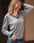 Scarlett Striped Trim Varsity Sweater