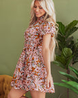 Elisa Floral High Waist Mini Dress