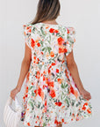 Salem Floral Ruffle Sleeve Dress