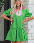 Ainara Ruffle Hem Mini Dress