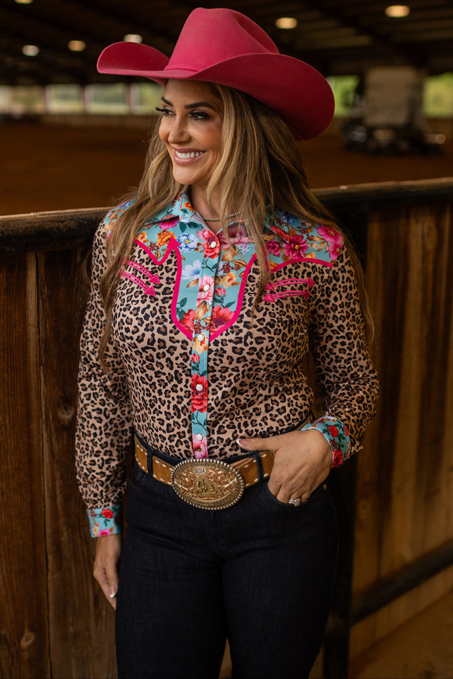 LEOPARD &amp; BLOOM VINTAGE PERFORMANCE RODEO SHIRT