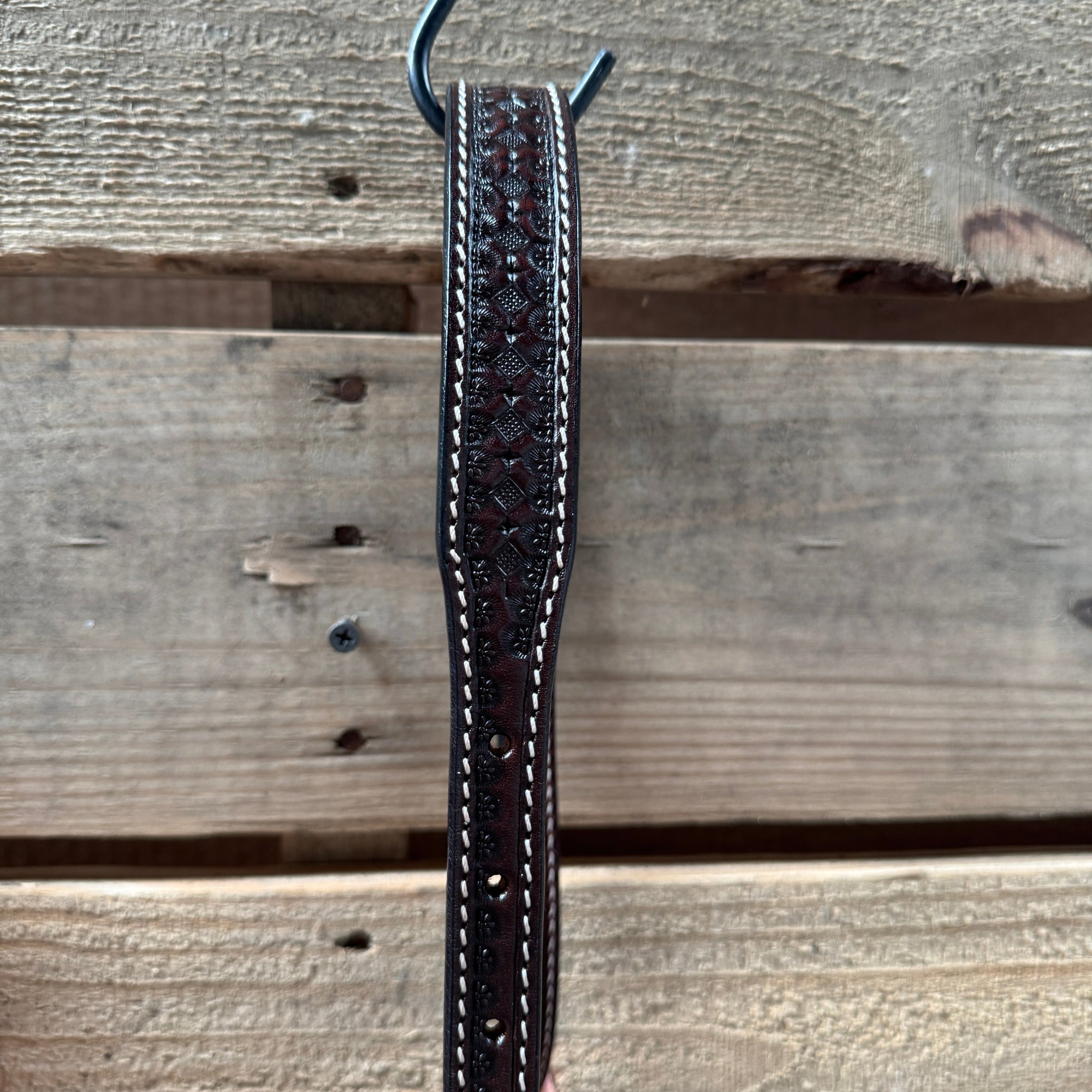 Seafoam Honeycomb Tooled Lariat &amp; Leather Combo Halter