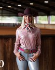 LIGHT ROSE SPARKLE PERFORMANCE RODEO SHIRT