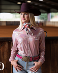 LIGHT ROSE SPARKLE PERFORMANCE RODEO SHIRT