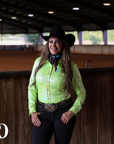 LIME SPARKLE PERFORMANCE RODEO SHIRT