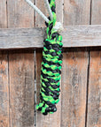 Green and Black Mule Tape Halter with Lariat NosebandNW