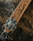 Tooled Leather Wristlet Keychain