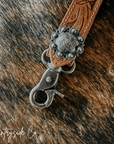 Tooled Leather Wristlet Keychain