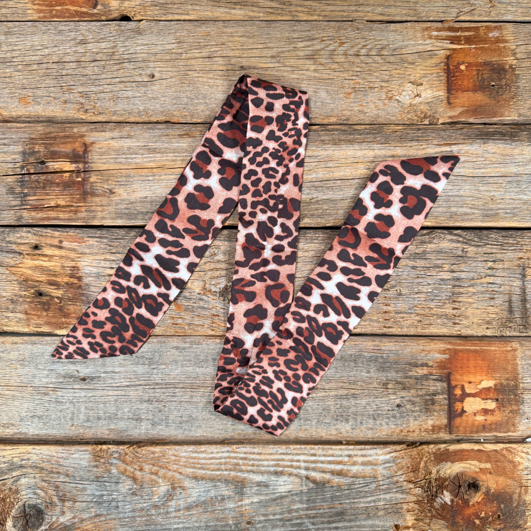 Tan and Brown Western Skinny Mini Wild Rag Scarf / Cowgirl Necktie 