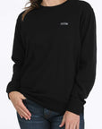 Womens Black Cinch Sweater