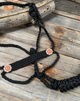 Black and Neon Orange Mule Tape Halter -  