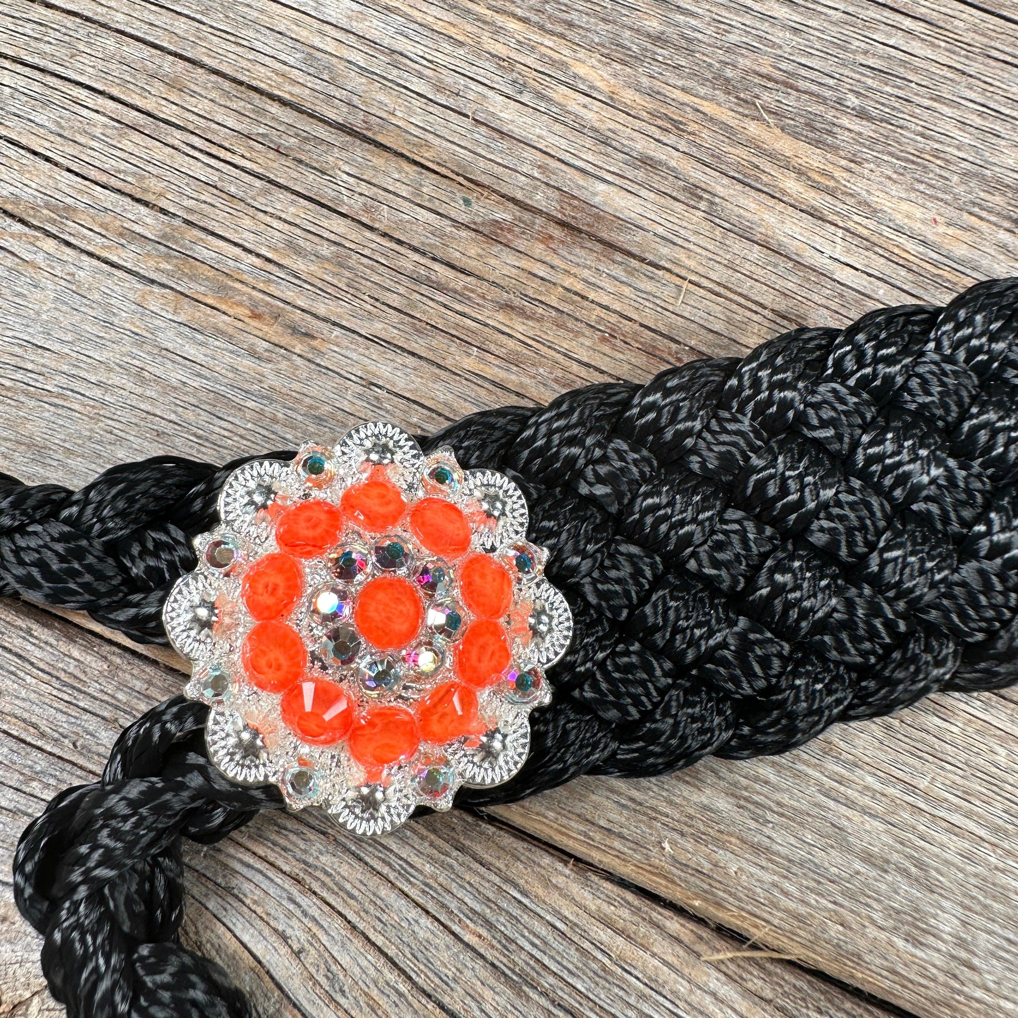 Black and Neon Orange Mule Tape Halter -  