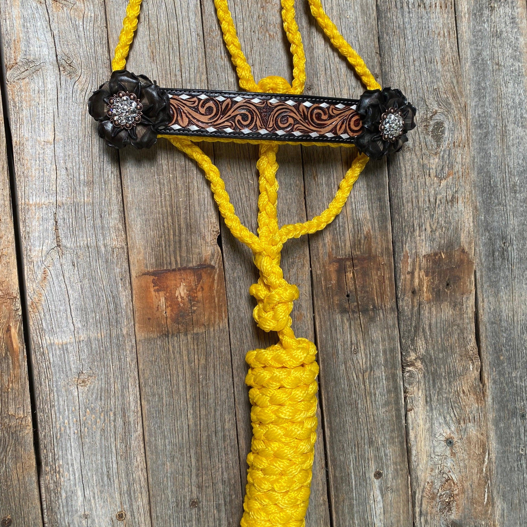 Yellow Mule Tape Halter - Black and Clear 