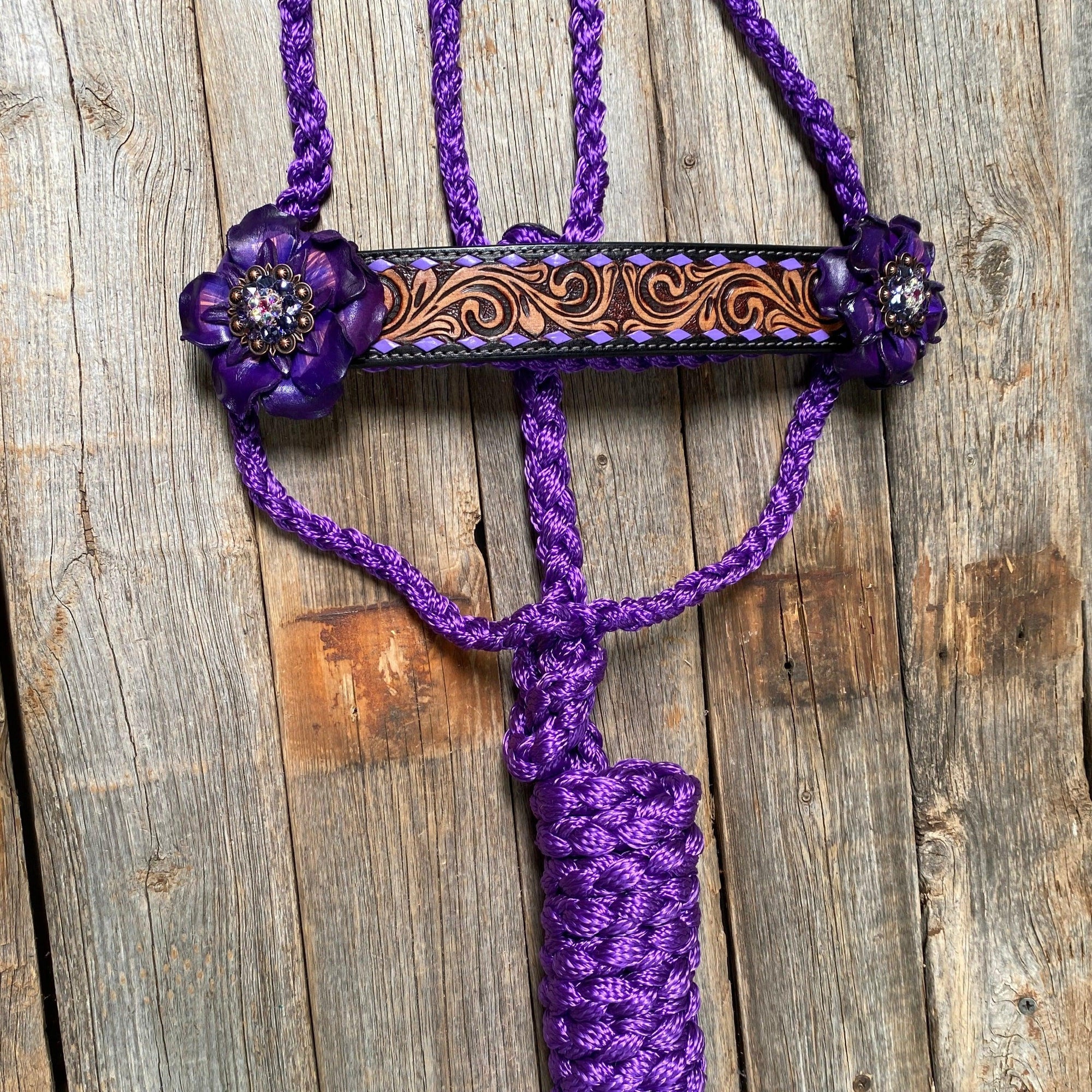 Purple Mule Tape Halter - Purple Gardenia 