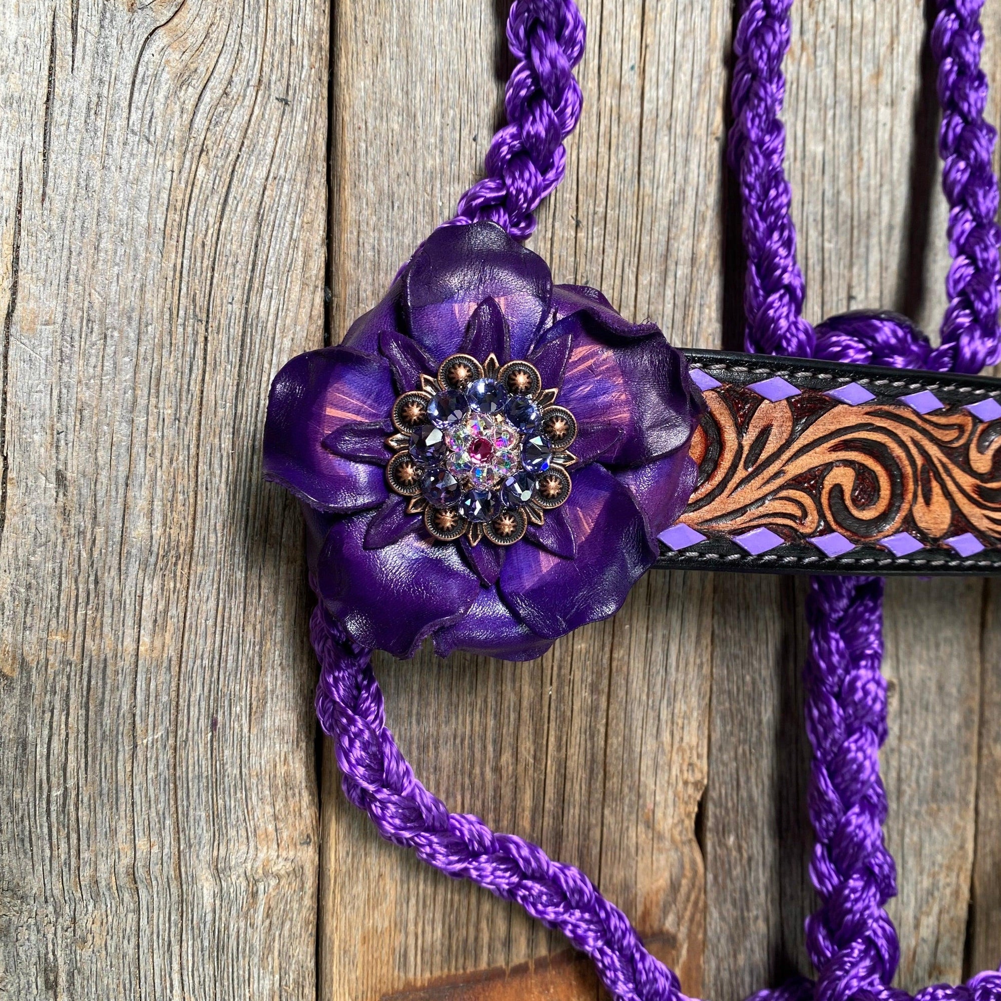 Purple Mule Tape Halter - Purple Gardenia 