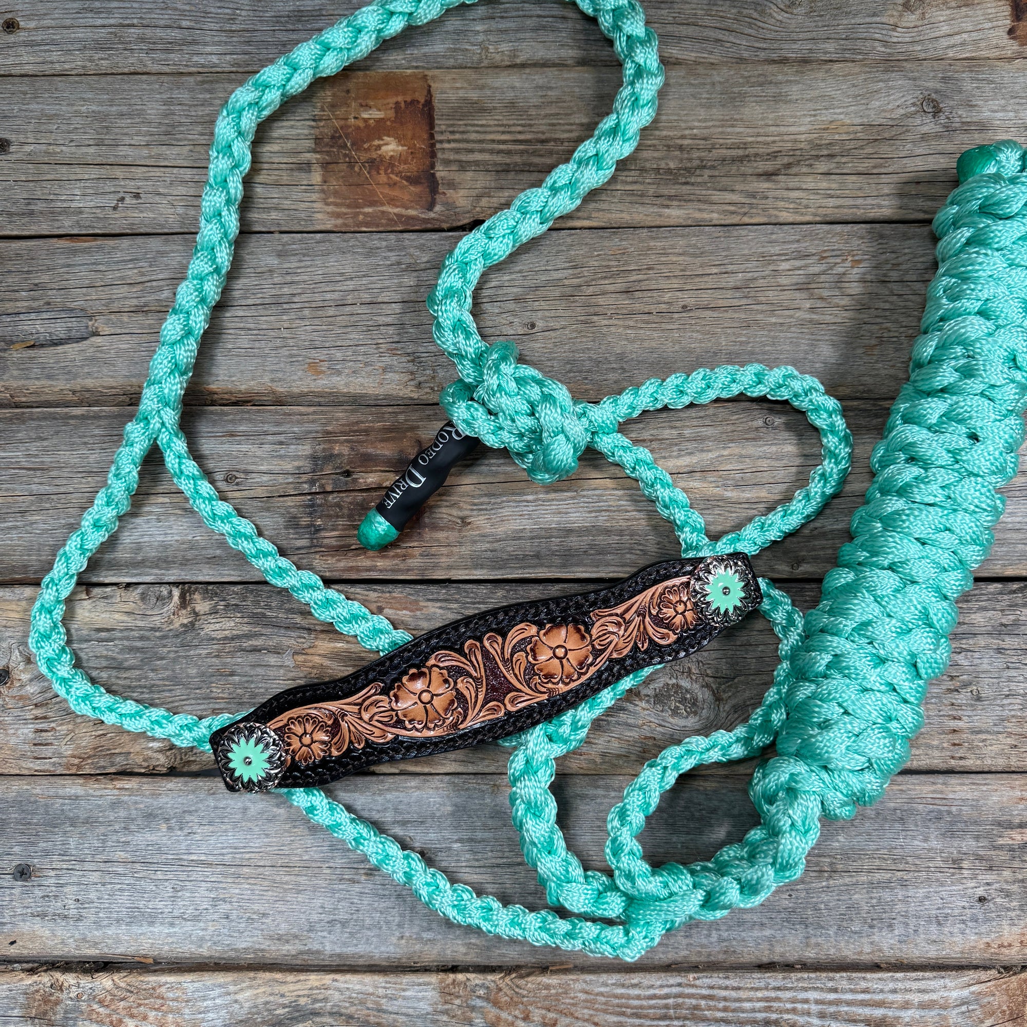 Seafoam Mule Tape Halter - Floral and Western 